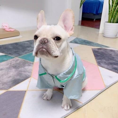 French Bulldog Silk Shirt Pajamas Pet Dog Summer Clothes Small Medium Puppy Dogs Clothing Chihuahua Corgi Pug Dropshipping YKC13