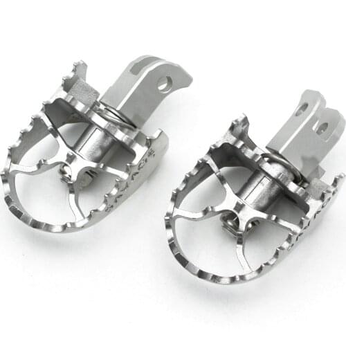 Wide Front Footpegs For KTM 690 Duke 2012-2017 Footrest Stainless Steel Silver