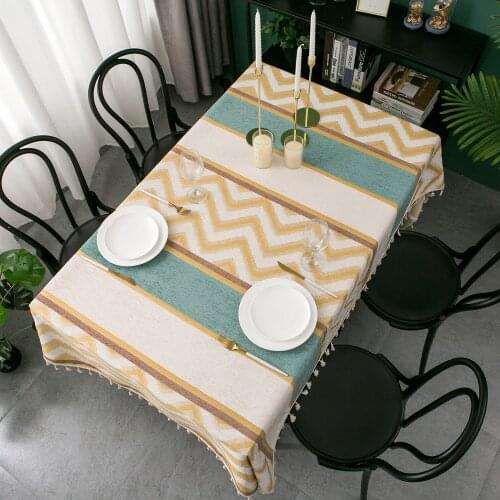 Thick Chenille Fleece Tablecloth With Tassel Rectangular Kitchen Dining Table Runner Dustproof Home Mantel Mesa Decoration Nappe