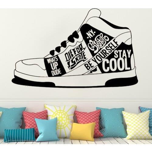 Vinyl Sneaker Wall Decal for Shoes Teenager Teen Room Decoration Stickers Mural waterproof Shoe shop Decals decor HY1141