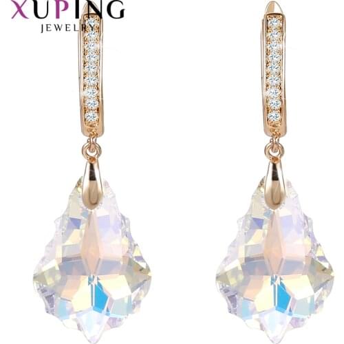 Xuping Jewelry Hot Selling Romantic Crystal Drop Earring for Women Girls Family Eve Party Gift 20537