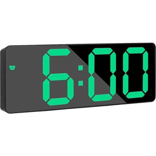 Mirror LED Light Digital Alarm Clock Bedside Brightness Adjustable Snooze Display Time Desktop Clock Night Light Lamp Home Decor