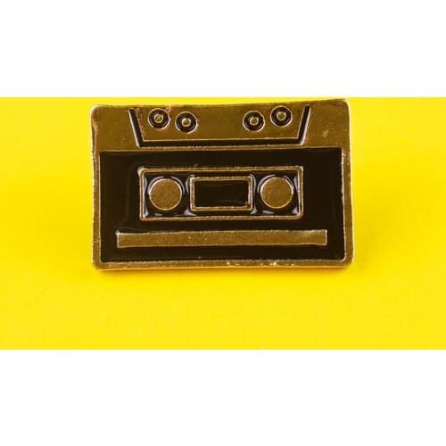 Retro Brooches Brown Tape Badge Icon On Clothes Black Badge Jewelry Gift Pin Metal Pins For Clothes Accessories Icon Brooch Pin