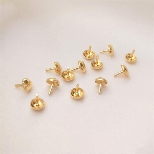 14K Gold Filled Bead plug hair nail crystal pearl hole plug manual DIY scattered beads beads accessories