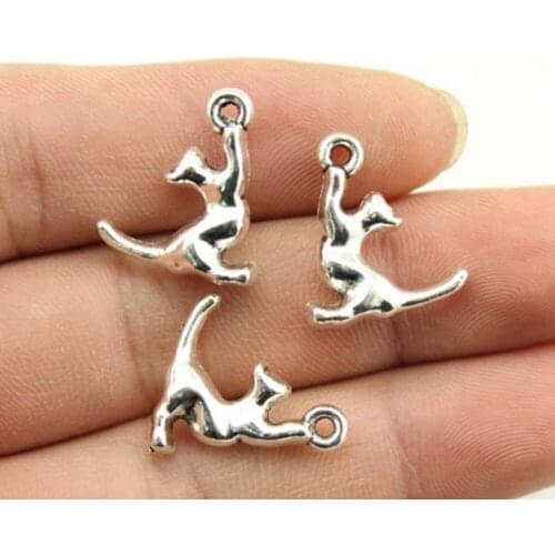 15pcs/lot--16x19mm, Antique silver plated cat charms,DIY supplies,Jewelry accessories