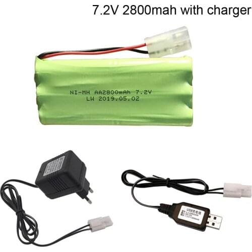 2800mah 7.2V NI-MH battery With Charger set 7.2v pack battery nimh battery For Remote control electric toy car boat model parts