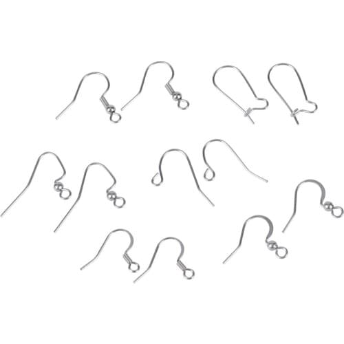 50Pcs/Lot Stainless Steel Earrings Earwire Clasps Accessories Hypoallergenic DIY Earring Hooks For Jewelry Making Supplies
