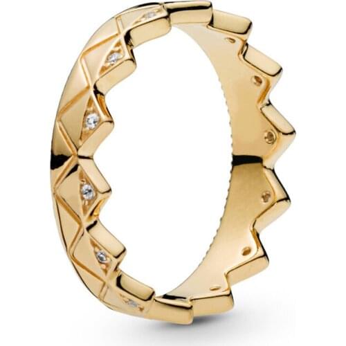 925 Jewelry Exotic Crown Ring Shine For Women Fashion Anniversary Gift Sterling Silver Original Ring