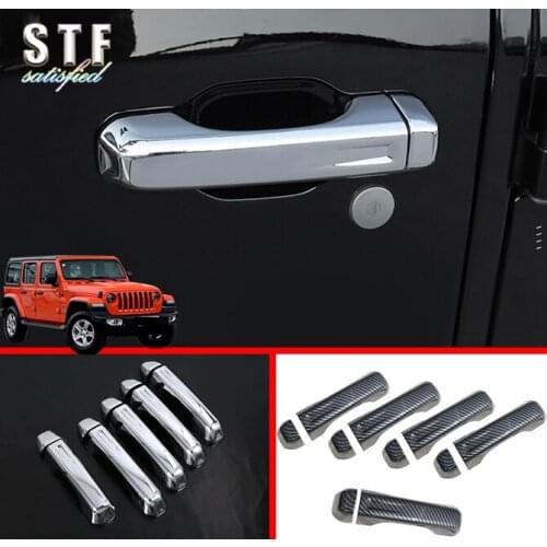 ABS Car Decoration Door Handle Cover Trim Molding For Jeep Wrangler JL 2018 2019