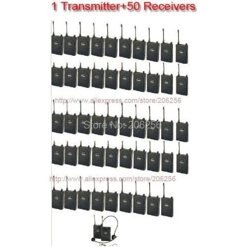 Takstar UHF-938/ UHF 938 UHF frequency Wireless Tour Guide System 50m Operating Range 1 Transmitter+50Receivers for Tour guiding