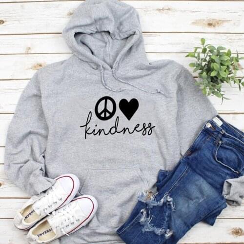 Kindness Women Sweatshirt Fashion Graphic Christian Crewneck Cotton Pullovers Hoodies Autumn Plus Size Full Long Sleeve Shirt