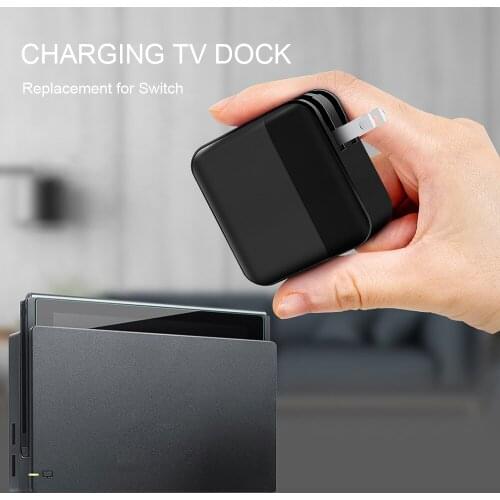 KKmoon TV Dock with AC Adapter Changer Replacement for Nintendo Switch 3 in 1 Covert TV Docking Station with Type-C/USB Port