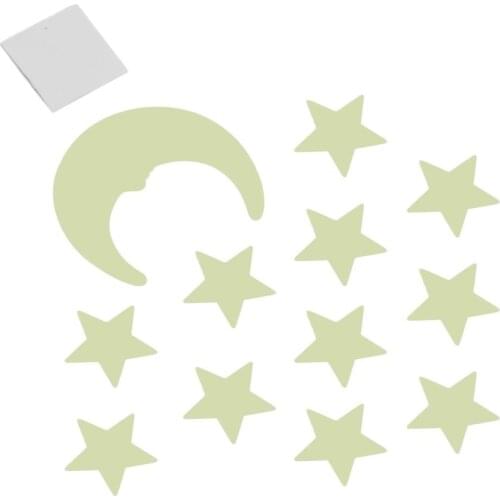 HOT Star and Moon Energy Storage Fluorescent Glow In the dark Luminous on Wall Stickers for Kids Room living room Decal