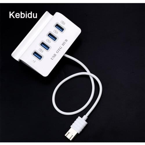 Kebidu 3 in 1 4 Port Micro USB Hub High Speed OTG Hub Multi USB3. 0 Splitter for Windows Tablet Smartphone PC with Phone Holder