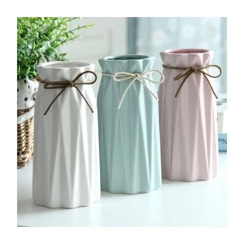 Small fresh ceramic vase rose inserted simple fake flower dried flower flower living room table home decoration ornaments