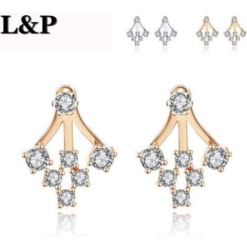 L&P Fashion Ladies Stud Earrings Wishing Tree with 0.1ct Brilliant Austrian Cubic Zirconia Earrings for Women OE144