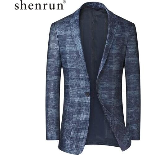 Shenrun Men Blazer Slim Fit Spring Autumn New Fashion Suit Jacket Formal Casual Blazers Business Office Work Daily Life Jackets