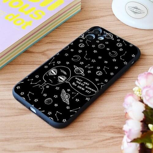 For iPhone Tumbl Alien Design Print Soft Matt Apple iPhone Case 6 7 8 11 12 Plus Pro X XR XS MAX SE
