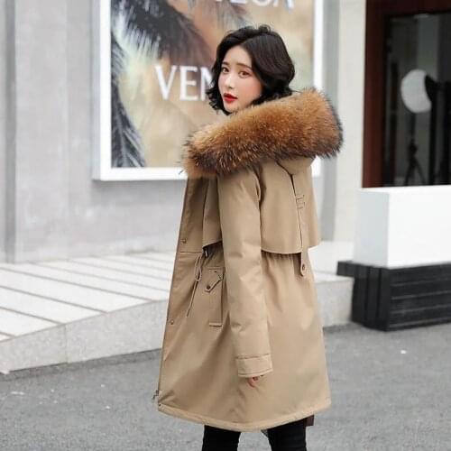 2021 New Snow Wear Long Parkas Winter Jacket Women Fur Hooded Clothing Female Fur Lining Thick Winter Coat Women Parka Outwear