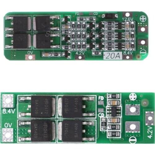 2 Pcs 20A 18650 Lithium Battery Protection Board/Bms Board Standard 2S 7.4V 8.4V& 3S 12.6V