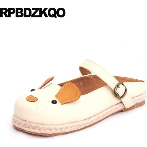 Flats Size 35 Ladies Beautiful Shoes Animal Print Embellished Slip On Nude Cute Rope 2017 Cartoon Round Toe Women Fashion Latest