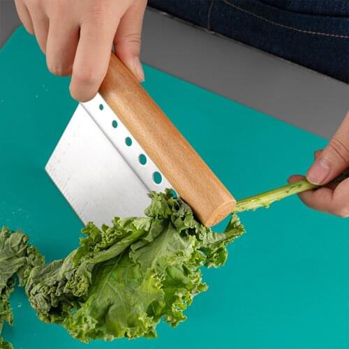 Stainless Steel Cutter Portable Household Dough Scraper Slicer Herb Knife Convenience with Scales and Beech Handle