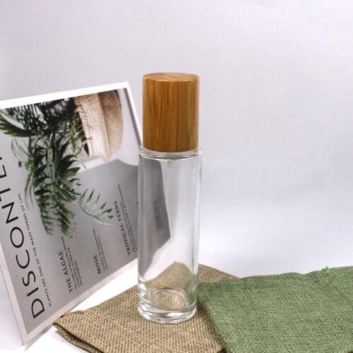 80ml Real Wooden Caps Transparency Glass Bottle With Bamboo Lotion and Spray Pump