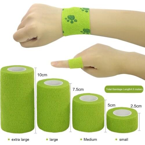 Self Adhesive Elastic Bandage Sport Fitness Finger Protector Wrist Knee Protector WrapTape Print Medical First Aid Kit Pet Tape