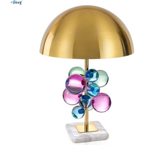 Post Modern Crystal Ball Table Lamps Study Bedroom Villa Model Room Design Denmark Luxury Hotel Living Room Desk Lights Fixtures