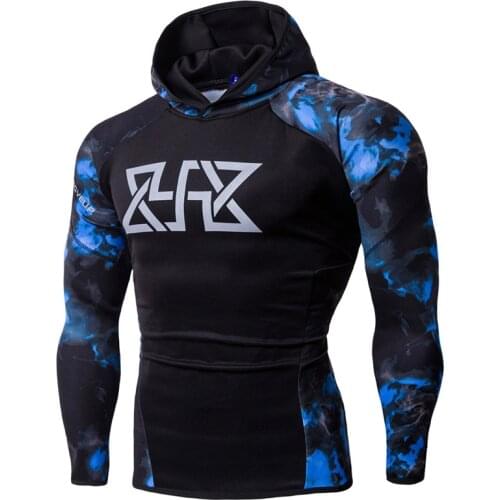 Spring Autumn Sports Running Sweater Hoodie Fitness Camouflage Printing Mens Hooded Sweater Outdoor Mens Slim Fit Sweatshirt