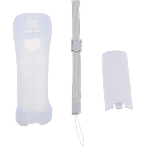 Protective Silicone Cover Case Battery Back Door Shell Hand Strap Kit Replacement for nintendo WII Remote Controller Dropship
