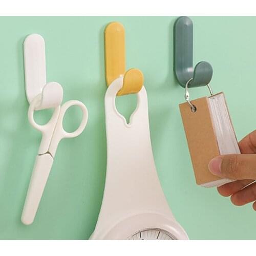 4Pcs/Set J-shaped Hook Kitchen Bathroom Living Room Hook Nordic Style Wall-mounted Simple Durable Seamless Nail-free Home Hooks