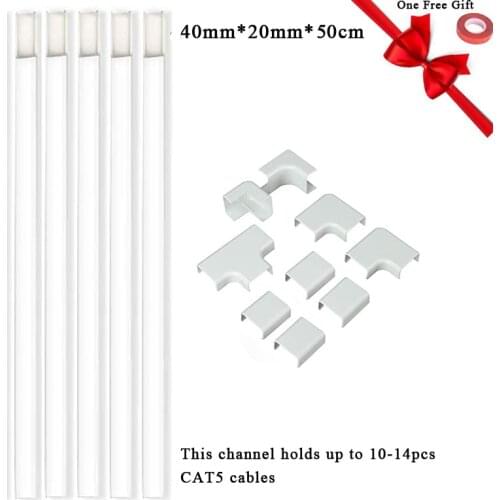 5PCS Cord Cover on-wall Raceway Kit Raceways Cord Cover Cable Management Kit Cable Concealer to Hide Cables Cords Wires Channel