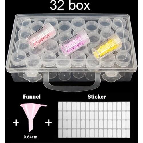 56/32 Bottles Jar Square Diamond Painting Storage box Diamond Painting Accessories Beads Container Mosaic Storage boxes Tools
