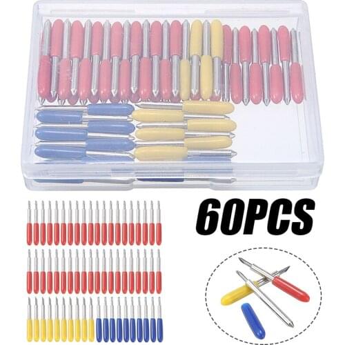 60pcs Cutting Blades For Cricut Explore Air 2 Vinyl Cut Machines Cut Tool 30/45/60 Degree Cutting Plotter Replacement Blades