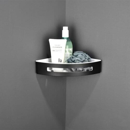 Bathroom Aluminum Storage Shelves Wall-mounted Shower Corner Shelf Black White Acrylic Storage Basket Makeup Racks Organizer