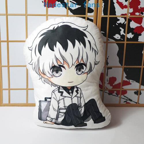 Anime Tokyo Ghoul pillow toy Kaneki Ken short plush stuffed doll double sided pillowcase toy 45cm for gift