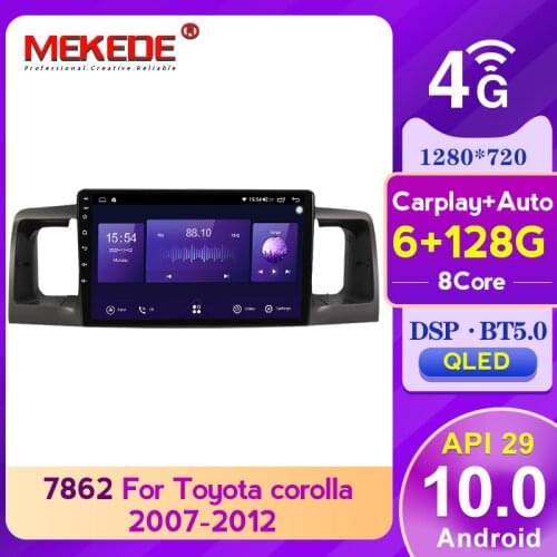 DSP 6+128G GPS Auto car Radio Multimedia For Toyota Corolla E120 e120 BYD F3 2001-2011 carplay 4G LTE BT5.0 QLED screen 2din