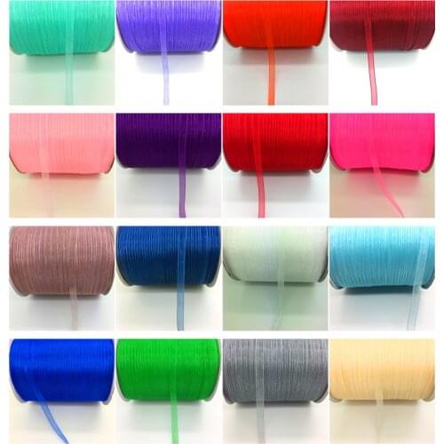Free Shipping 10yds/lot 1/4" 6mm Organza Ribbon Bow Hair Wedding Decoration Lace Crafts Pick Color