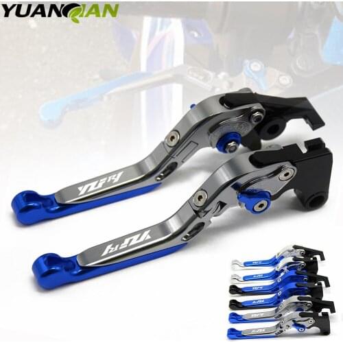 For YAMAHA YZF R1 2004 2005 2006 2007-2014 Motorcycle Adjustable Folding Extendable Brake Clutch Levers logo YZF R1