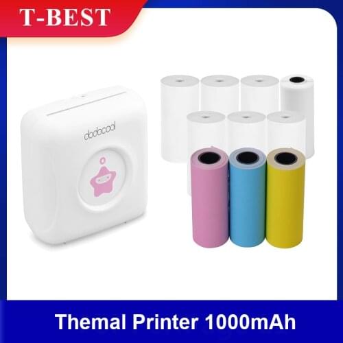 Mini Portable Photo Printer 300dpi Desktop Label Themal Printer USB Rechargeable Receipt Printer for Note Labels Sticker Phone