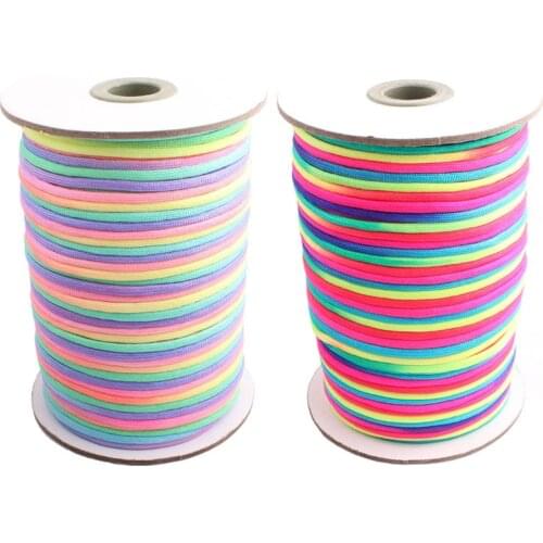 GEGEDA 100meters Nylon Rainbow paracord!!! New 550 Paracord Parachute Cord Lanyard Rope 7Strand Climbing Camping