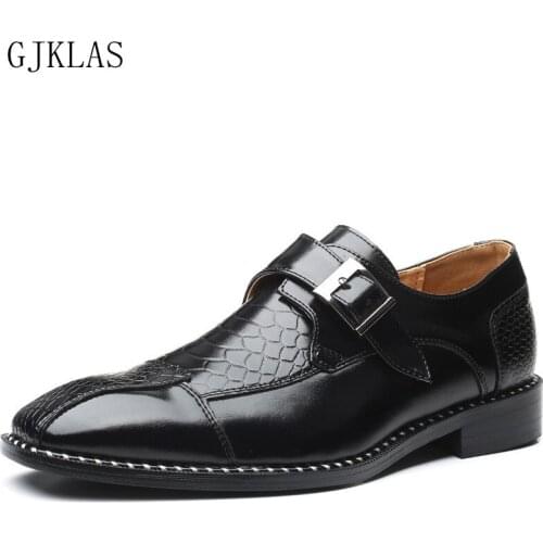 GJKLAS Mens Leather Shoes