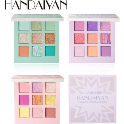 HANDAIYAN 9Color Shine Eyeshadow Pearlescent Makeup Glitter Pigment Smoky Eyeshadow Pallete Waterproof Eye Powder Cosmetic TSLM1