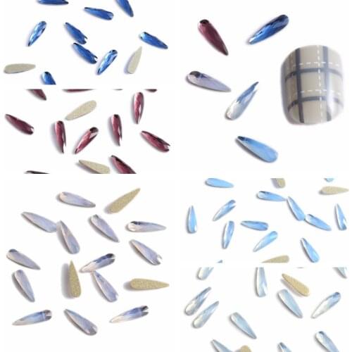 Nail Stones Water Drop Flatback Glass Rhinestones For Nails Art Decoration Sticker Strass Crystals Chaton Use Glue DIY