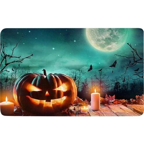 Halloween Carpet Entrance Mat Witch Hat Pattern Non-Slip Floor Mat Doormat