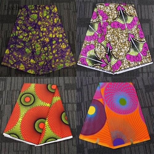 Lychee Life 1Yard 100% Cotton Ankara African Prints Batik Fabric Flower Sewing Patchwork Fabric For Diy Wedding Dress Making