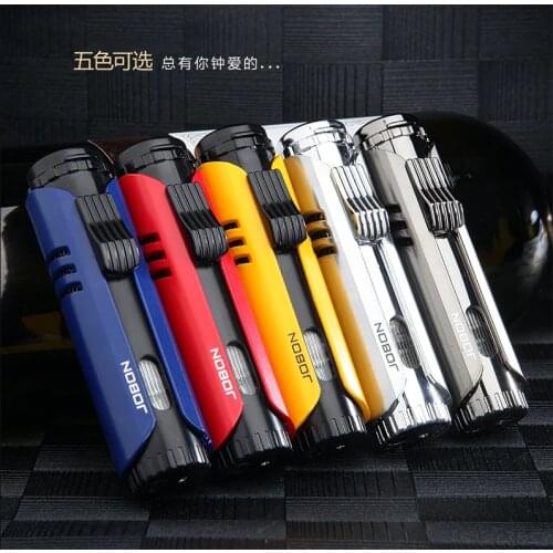 Powerful Jobon lighter flashlight Turbo Metal lighter, Butane lighter, Flint, Barbecue, cigar airbrush, personality blue male fi