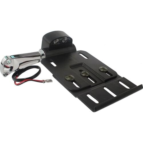 Motorcycle Telescopic Folding LED Light Side Mount License Plate Frame Holder Adjustable Fit For Harley Sportster XL 883 1200 48