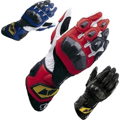 TAICHI motorcycle racing carbon fiber breathable leather gloves off-road motorcycle racing perforated leather protective gloves